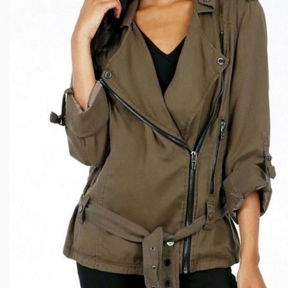 BlankNYC Moto Jacket in Olive - Picture 1 of 8